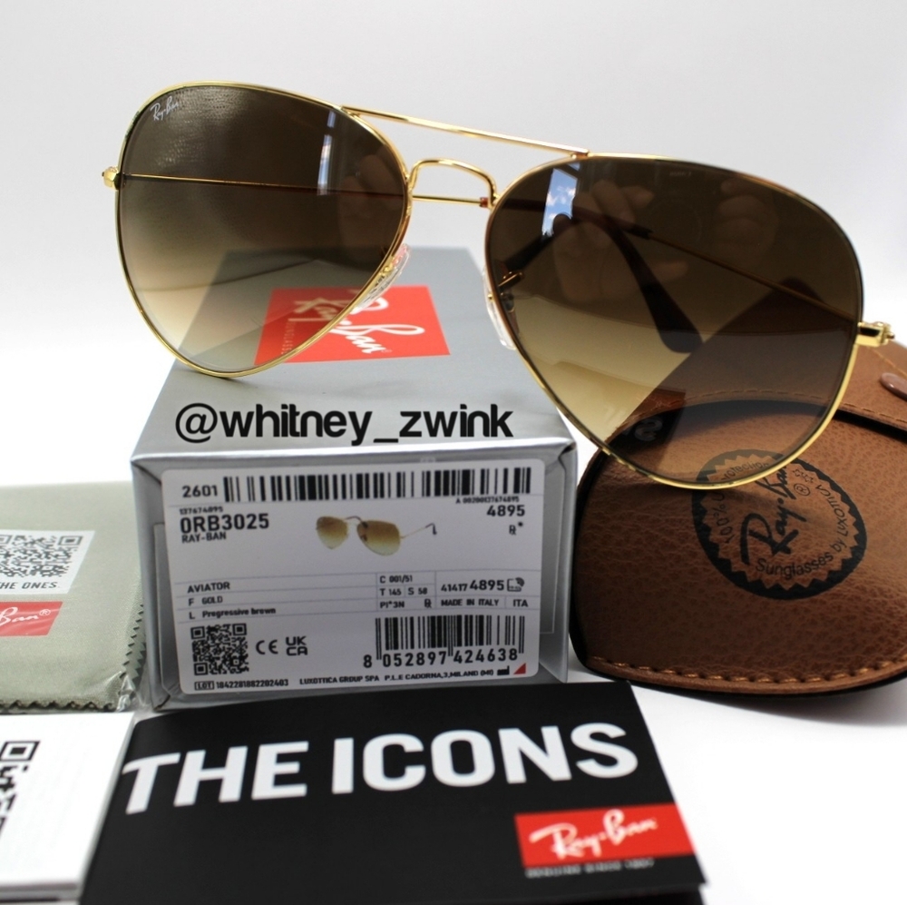 Ray-Ban Aviator Gradient Brown RB3025 58 / 62 - Picture 5 of 17